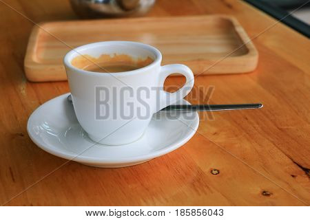cup of coffee on the table .