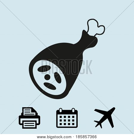 meat icon stock vector illustration flat design