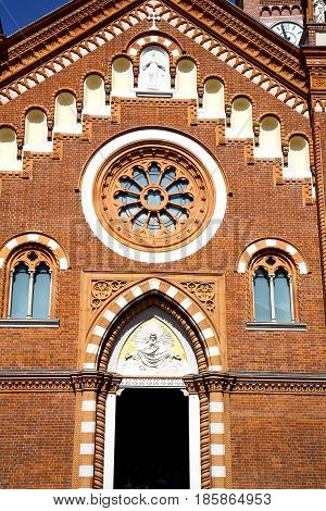 Italy  Lombardy       The Abbiate    Old   Church   Closed Brick Tower
