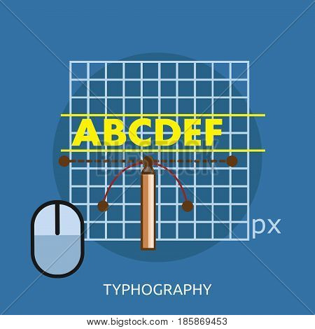 Typhography Conceptual Design | Great flat illustration concept icon and use for technology, Business, Creative Idea, Concept and much more.