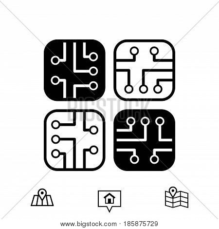 circuit board icon stock vector illustration flat design