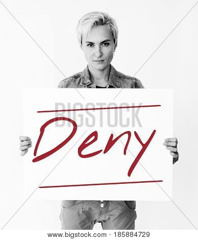 Disapprove rejection decline word on banner