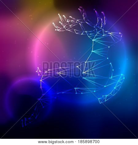 Deer of triangle shapes on a cosmic background