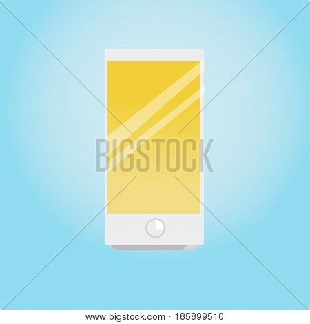 Smart phone icon on a blue background