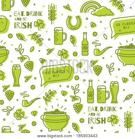 Simple chuck with elements of the Irish holiday. The pattern on St. Patrick's Day style thin line.
