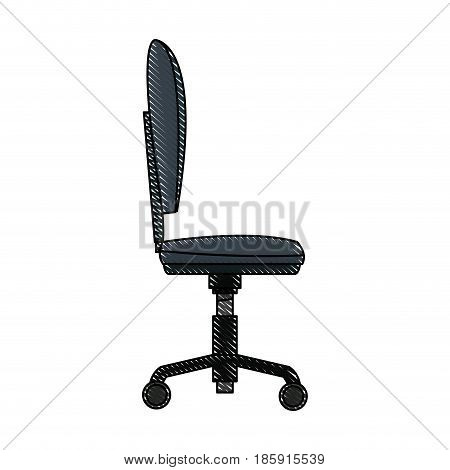 drawing chair office wheel soft profile vector illustration