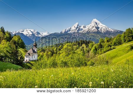 Idyllic Mountain Landscape In The Bavarian Alps, Berchtesgadener Land, Germany