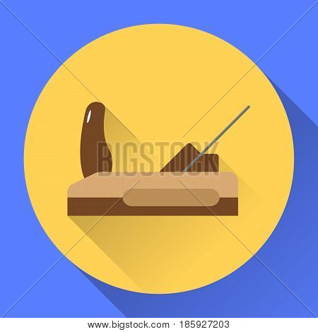 vector circle flat icon plane yellow blue