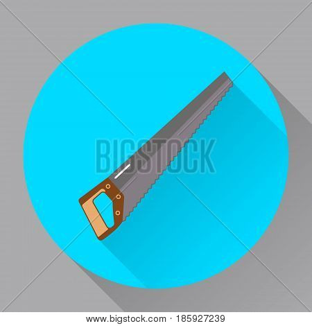 vector circle flat icon saw grey blue