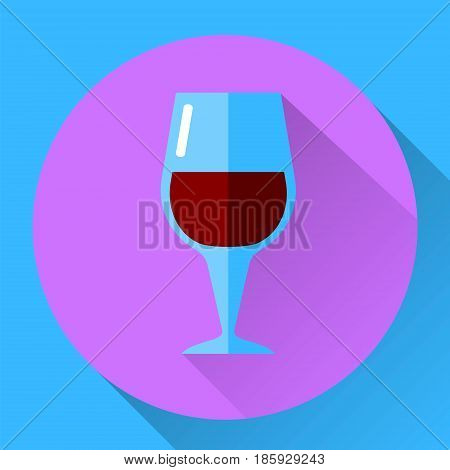vector flat icon of a glass of red wine