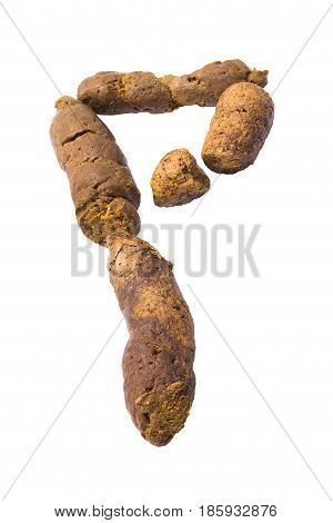 Cat Poop Isolated On White Background In Form Of Letter P