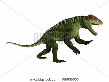 3D Rendering Dinosaur Doliosauriscus On White