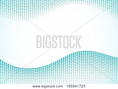 Blue halftone background. Vector Smoot Dotted Wave