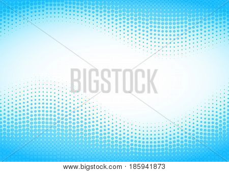 Blue halftone background. Vector Smoot Dotted Wave