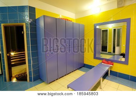 Interior of a cloakroom
