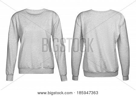 Gray sweater, mockup, on a white background