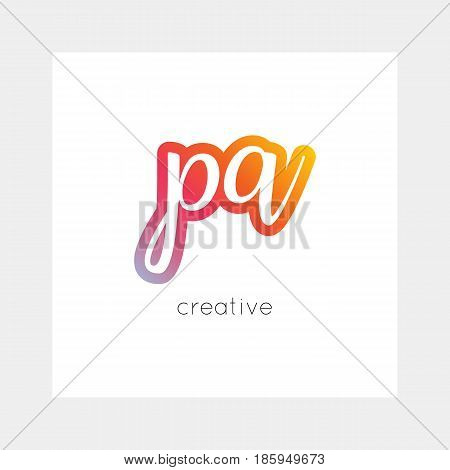 PA logo, vector. Useful as branding, app icon, alphabet combination, clip-art.