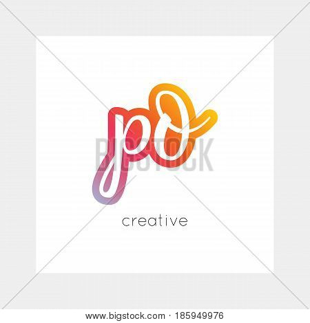 PO logo, vector. Useful as branding, app icon, alphabet combination, clip-art.