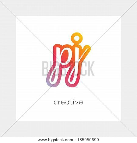 PJ logo, vector. Useful as branding, app icon, alphabet combination, clip-art.