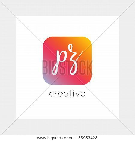 PZ logo, vector. Useful as branding, app icon, alphabet combination, clip-art.