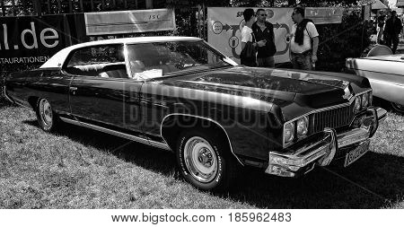 Paaren Im Glien, Germany - May 19: Full-size Car Chevrolet Caprice Coupe 1973 Black And White, 