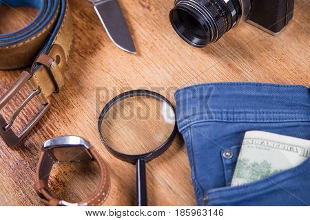 Clothing and accessories for men-several different objects