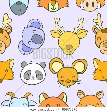 Collection stock animal funny doodles vector art