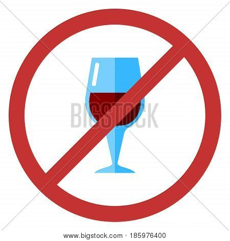 vector sign no alcohol with a glass