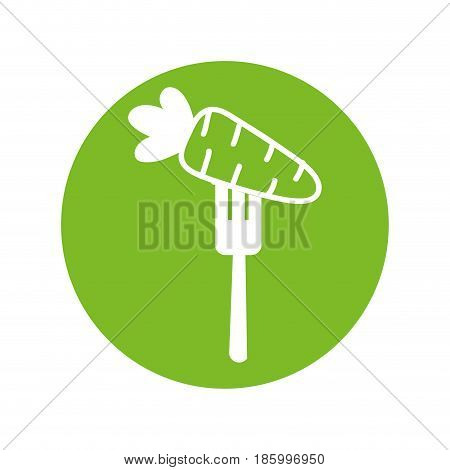 sticker fresh carrot to prepair natural salad, vector illustration