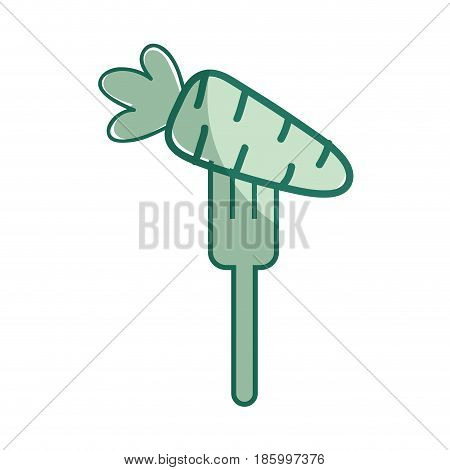 silhouette fresh carrot to prepair natural salad, vector illustration