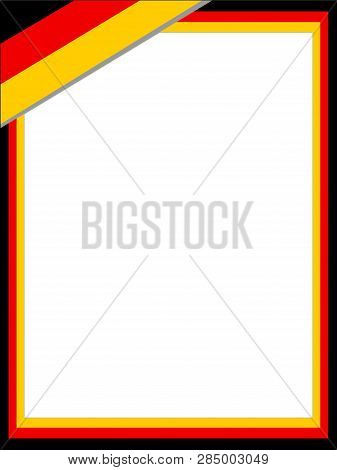 German Abstract Flag Frame With Empty Space For Text.
