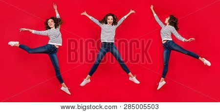 Full Length Size Body Photo Of High Magical Invisible Bumbershoot Holding By One Hand Attractive She