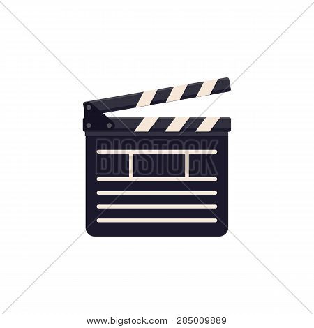 Clapboard Vector Icon. Flat Cinema Sign Design