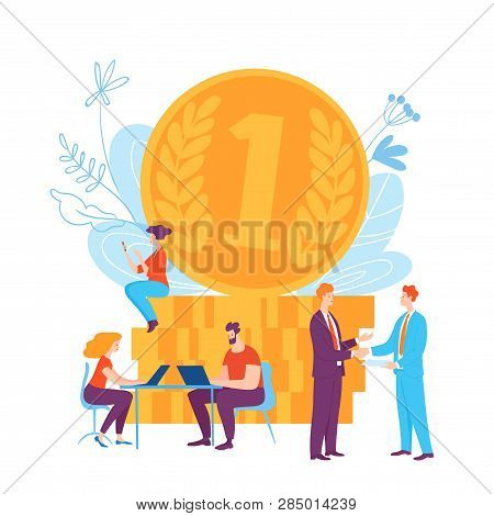 Vector Concept Illustration With Make Money Process