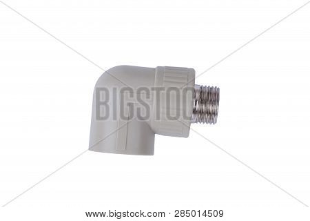 The Pvc Polypropylene-metallic Pipe Fitting On White Background