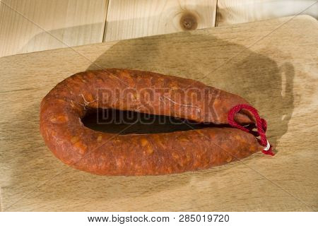 Pork Smoked Picante Sausage Chorizo With Smoked Paprica And Pepper Cayenne En Garlic Pouder. Spanish