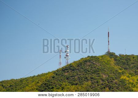 Telecommunication Tower On The Hill Of Country Side
