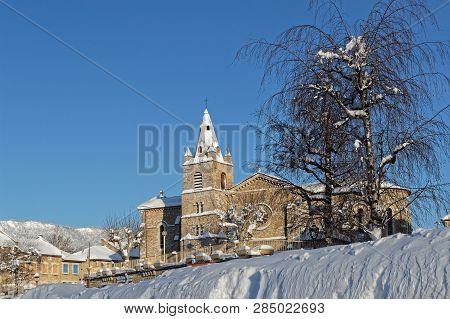 Winter Landscape On The Plateau Of Vercors In French Alps