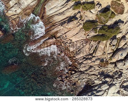 Drone Picture Over The Costa Brava Coastal Near The Small Village Sant Antoni De Calonge Of Spain, T