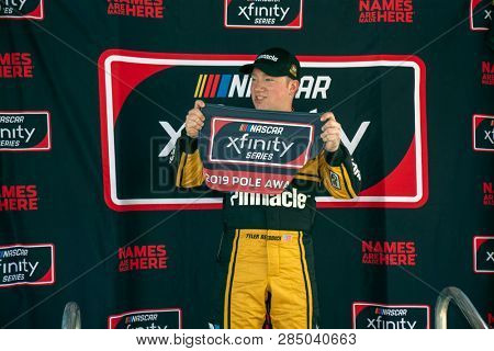 February 16, 2019 - Daytona Beach, Florida, USA: Tyler Reddick (2) wins the pole for the NASCAR Racing Experience 300 at Daytona International Speedway in Daytona Beach, Florida.
