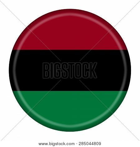 A Button Illustration African American Flag Isolated On A White Background With Clipping Path