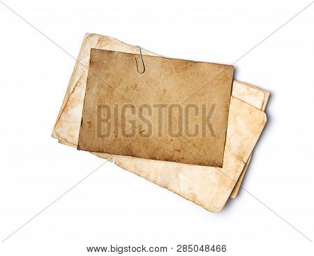 Blank Old Yellowed Paper Mockup For Vintage Photos Or Postcards