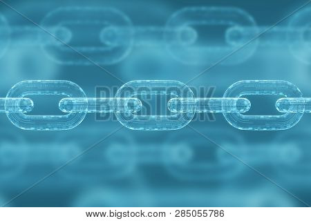 Blockchain Is A Digital Lighted Form With Code. Concept Of Cryptocurrency And Mining Bitcoin. Securi