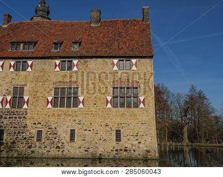 winter time at an Castle in the german muensterland