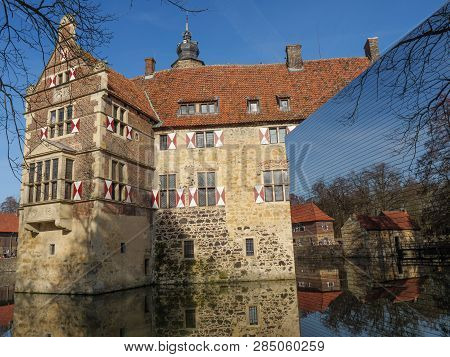 winter time at an Castle in the german muensterland
