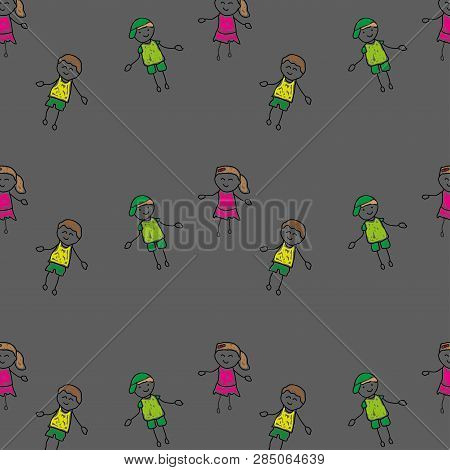 Background Frandship Day. Colorful People On Gray Background