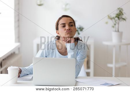Employee Tired To Work Taking A Break Making Funny Face