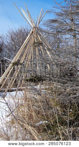 Native American teepee in the North Shore region of Quebec