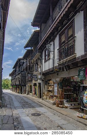 Alberca, Salamanca, Spain; June 2017: Streets And Buildings Of The Medieval Village Of La Alberca In