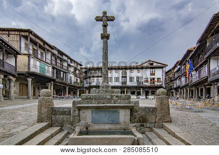 Alberca, Salamanca, Spain; June 2017: Main Square  And Buildings Of The Medieval Village Of La Alber